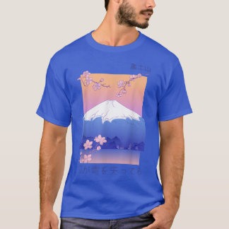 Japanese Mountain Cherry Blossom Sakura Vaporwave T-Shirt