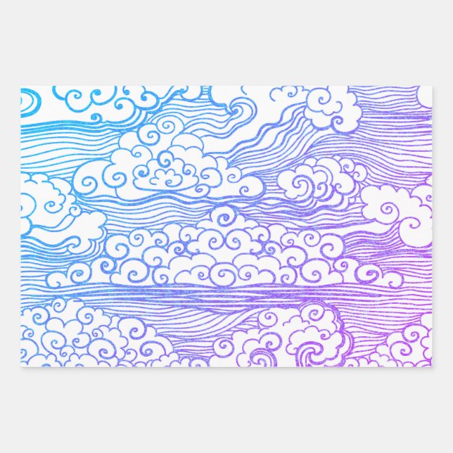 JAPANESE MOUNTAIN PRINT Wrapping Paper Sheet Set (Front 3)