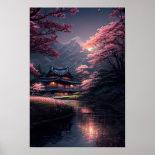Japanese Mountain Villa Poster