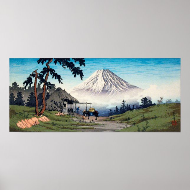 Japanese Mt. Fuji vintage design art ポスター Poster (Front)