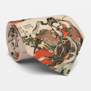 JAPANESE MYTHICAL BIRD WITH HUMAN HEAD Karyōbinga Tie