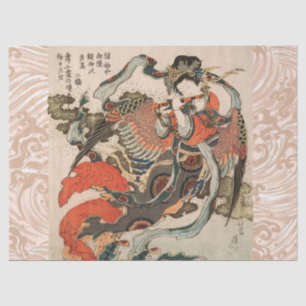 JAPANESE MYTHICAL BIRD WITH HUMAN HEAD Karyōbinga Tissue Paper