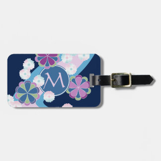 Japanese Nagarekiku Chrysanthemum River Floral Luggage Tag