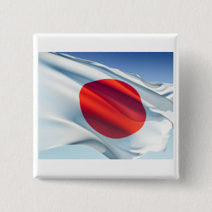 Japanese National Flag 15 Cm Square Badge