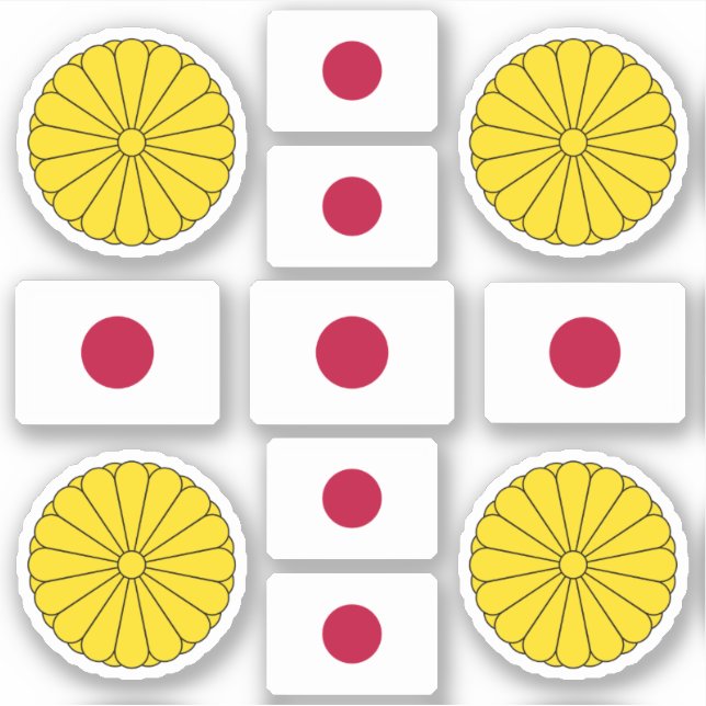 Japanese national symbols / coat of arms and flag  (Front)