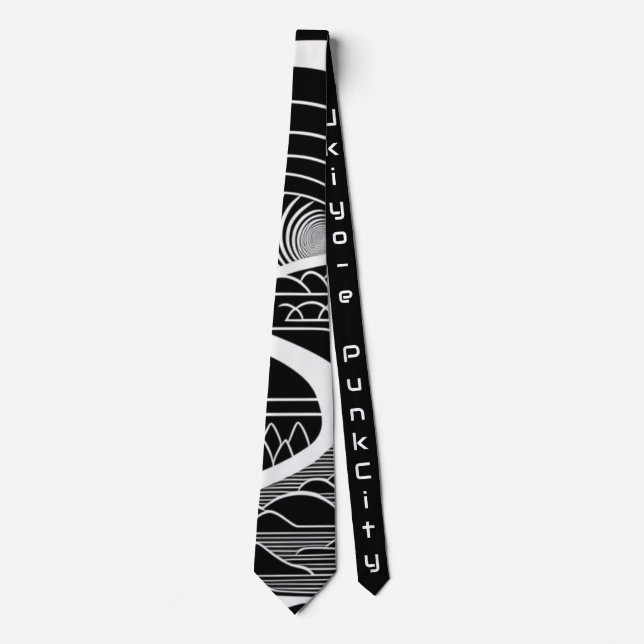 japanese necktie vintage retoro 【浮世絵パンクシティ】 ネクタイ (Front)