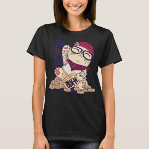 Japanese Neko Cat as Cartoon Hipster l Funny Anime T-Shirt