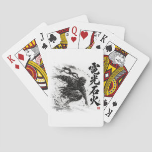 Japanese Ninja Sumi-e Art Denko Sekka Playing Cards