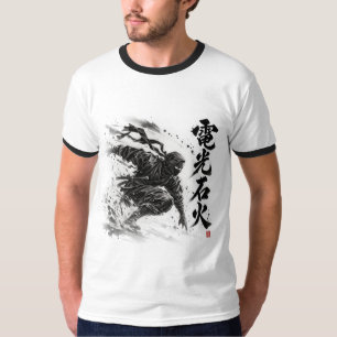 Japanese Ninja Sumi-e Art Denko Sekka T-Shirt