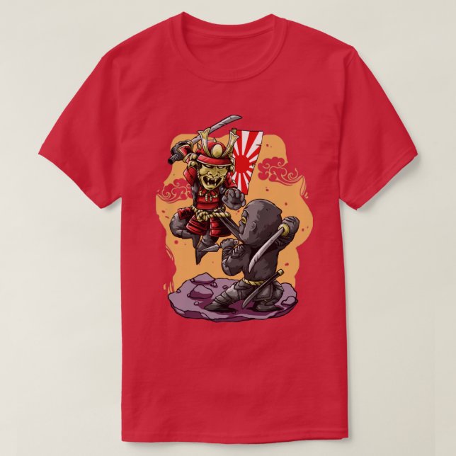 japanese ninja vs samurai T-Shirt (Design Front)