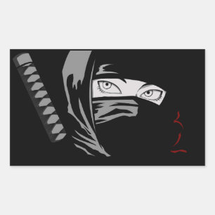 japanese ninja woman Kunoichi Rectangular Sticker