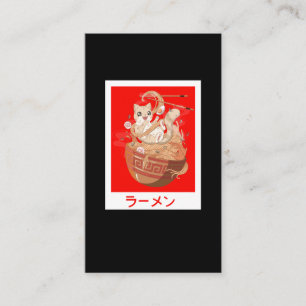 Japanese Noodles Anime Cat and Ramen addicted Business Card