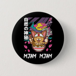 Japanese Noodles Manga Ramen and Anime Lover 6 Cm Round Badge