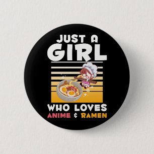 Japanese Noodles Ramen Anime Girl Manga Otaku 6 Cm Round Badge
