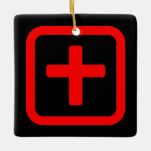 Japanese Number Ten 十 【Ju】 Kanji Ceramic Ornament