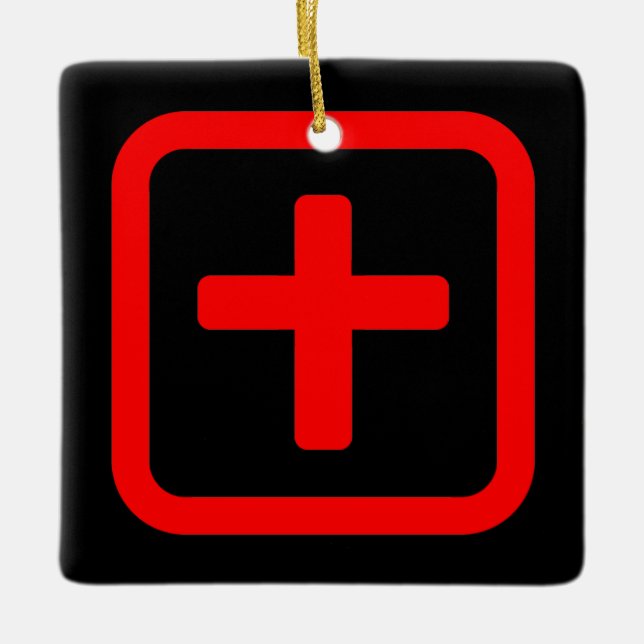 Japanese Number Ten 十 【Ju】 Kanji Ceramic Ornament (Front)