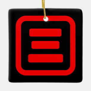 Japanese Number Three 三 【San】 Kanji Ceramic Ornament