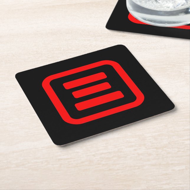 Japanese Number Three 三 【San】 Kanji Square Paper Coaster (Angled)