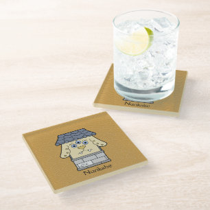 Japanese Nurikabe Wall Monster: Cartoon Yokai Glass Coaster