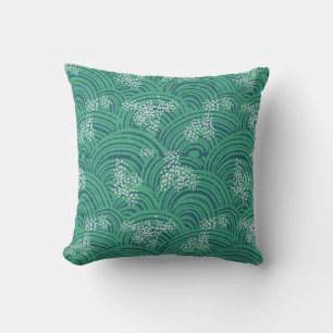 Japanese oceanic waves contemporary abstract cushion