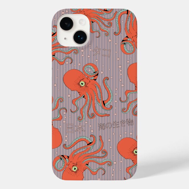 Japanese Octopus Pattern Case-Mate iPhone Case (Back)