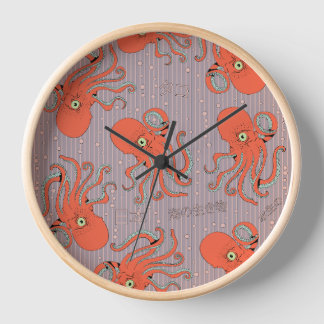 Japanese Octopus Pattern Clock