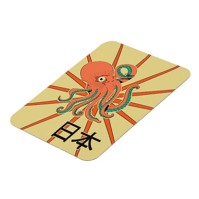 Japanese Octopus Pattern Magnet (Left Side)