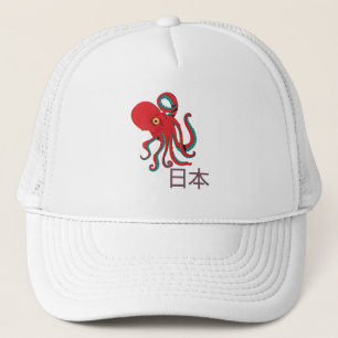 Japanese Octopus Pattern Trucker Hat