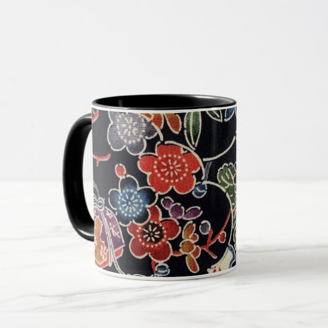 Japanese Okinawan Dye (Bingata) Mug (Front Left)