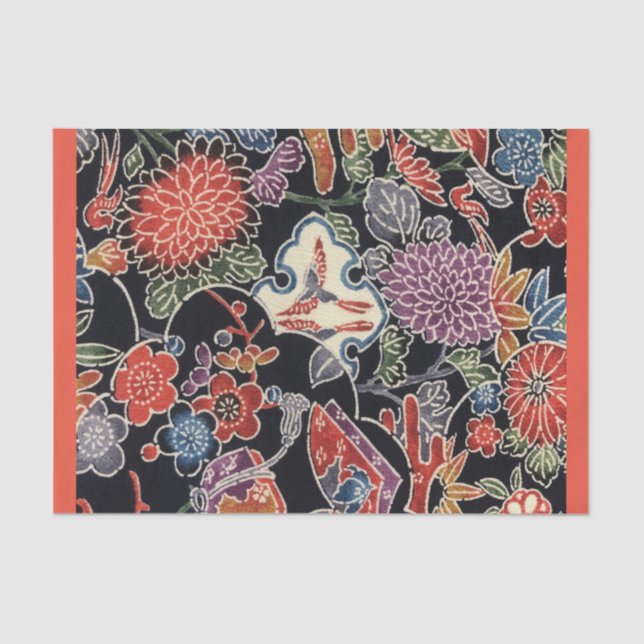 Japanese Okinawan Dye (Bingata) Tissue Paper (Front)