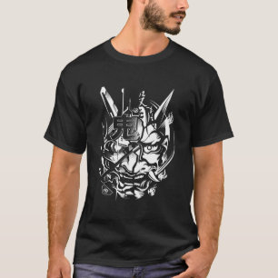 Japanese Oni Cyberpunk Samurai Fun Techwear T-Shirt