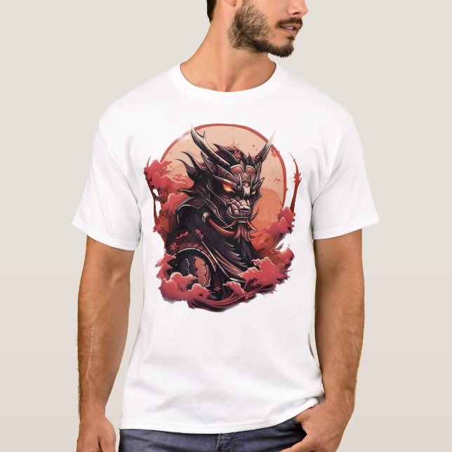 japanese oni demons warrior samurai dragon T-Shirt (Front)