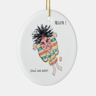 Japanese Oni wa Soto! Ceramic Ornament