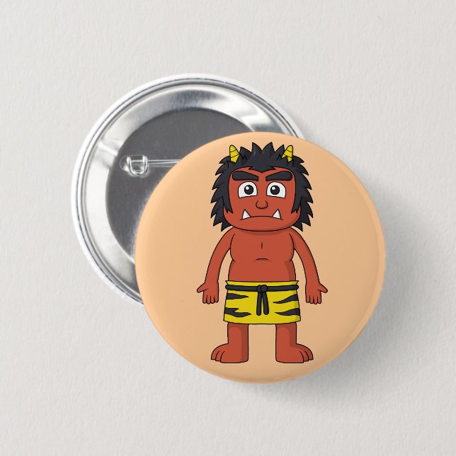 Japanese Oni Yokai 6 Cm Round Badge (Front & Back)