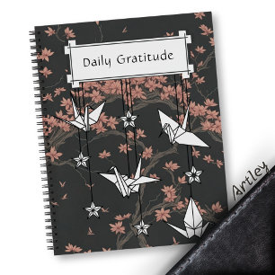 Japanese Origami Crane Cherry Blossom Journal