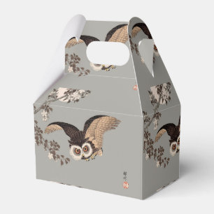 Japanese Owl Night Moon Woodcut Flying Night Favour Box