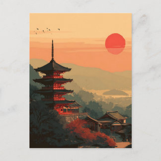 Japanese Pagoda vintage Postcard
