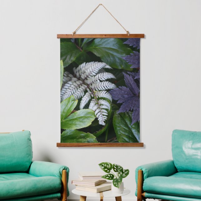 Japanese Painted Fern Floral Hanging Tapestry (Living Room)
