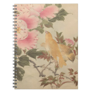 Japanese painting, beautiful flower and bird paint notebook