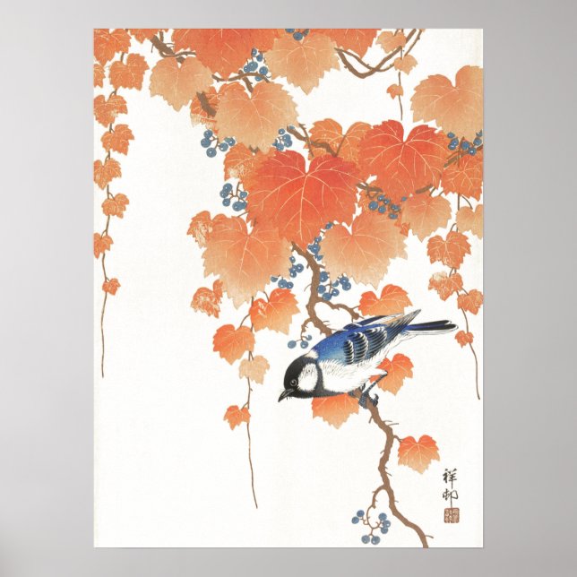 Japanese painting by ohara koson,vintage,小原古邨の日本画 poster (Front)