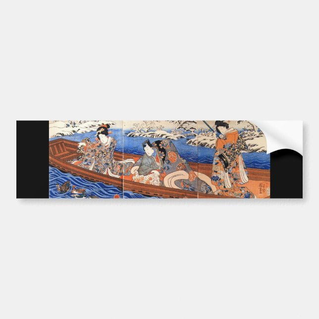 Japanese Painting c. 1800's Bumper Sticker (Front)