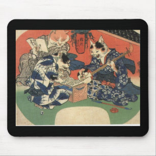Japanese Painting c. 1800's Mouse Mat