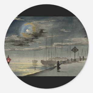 Japanese Painting circa 1915 Classic Round Sticker