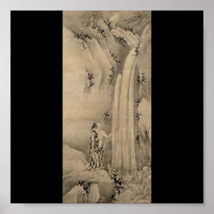 Japanese Painting or Waterfall, c. 1500s Poster