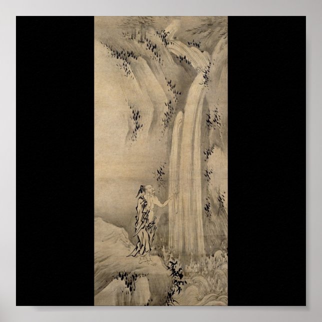 Japanese Painting or Waterfall, c. 1500s Poster (Front)