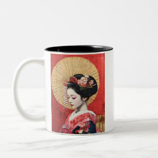 Japanese painting style GEISYA MAG05 Two-Tone Coffee Mug