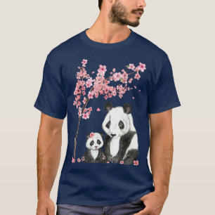 Japanese Panda Cherry Blossom Flower Sakura Tree V T-Shirt