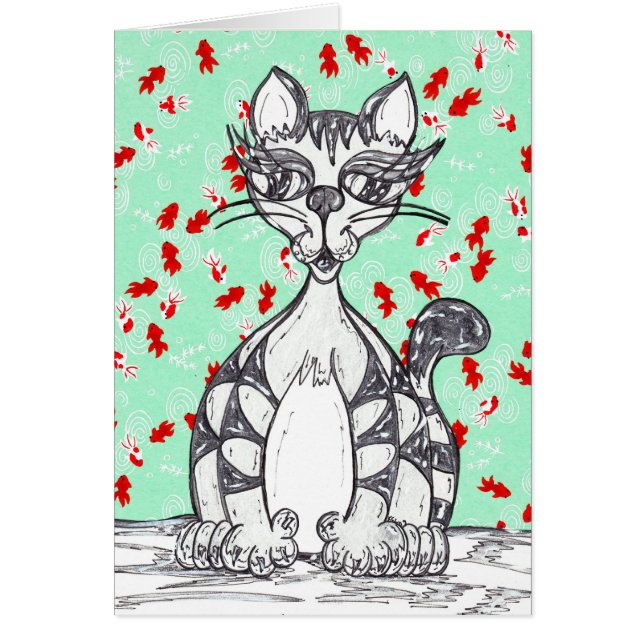 Japanese Paper Cat 1Card (Front)