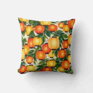 Japanese Paper Lantern Botanical Cushion