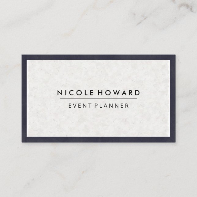 Japanese Paper Texture | Deep Purple Border Business Card (Front)